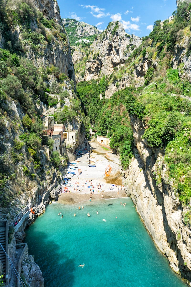 Furore Beach in Amalfi Coast