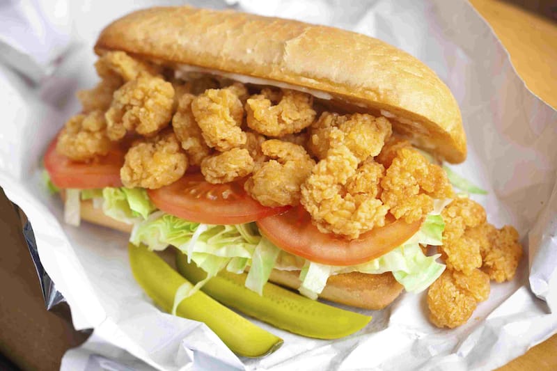Shrimp po boy sandwich in New Orleans
