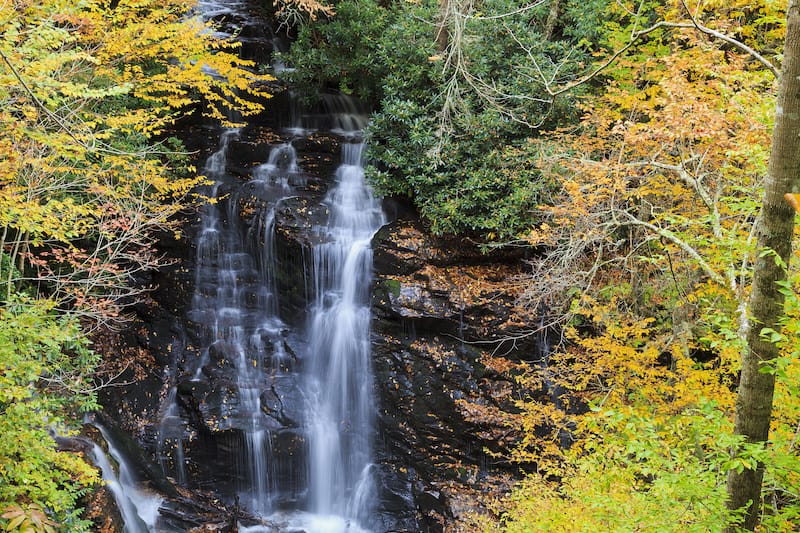 Soco Falls along the Blue Ridge Parkway