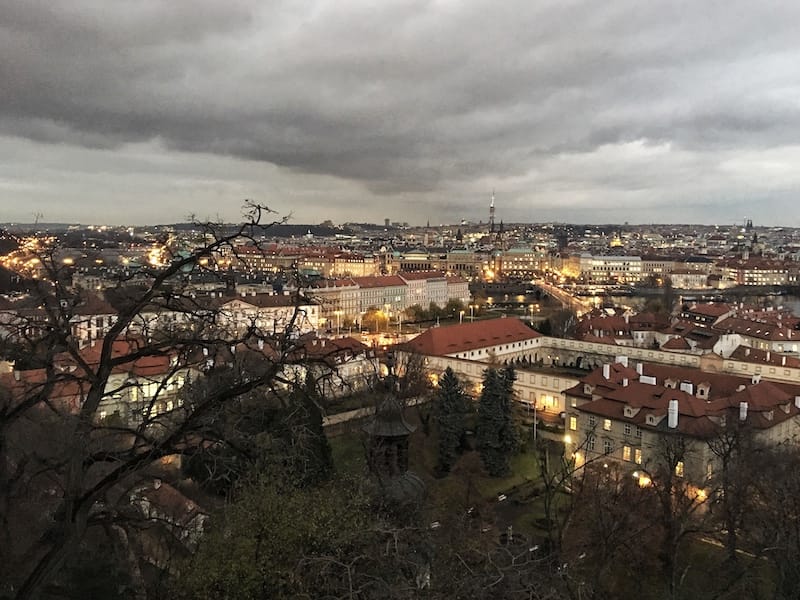 tramonto dal castello a praga