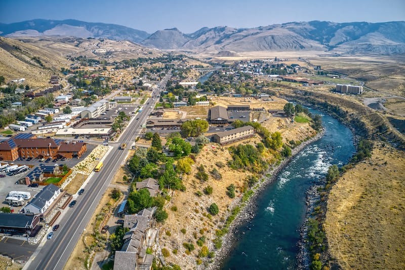 montana famous places to visit Aerial view of Gardiner