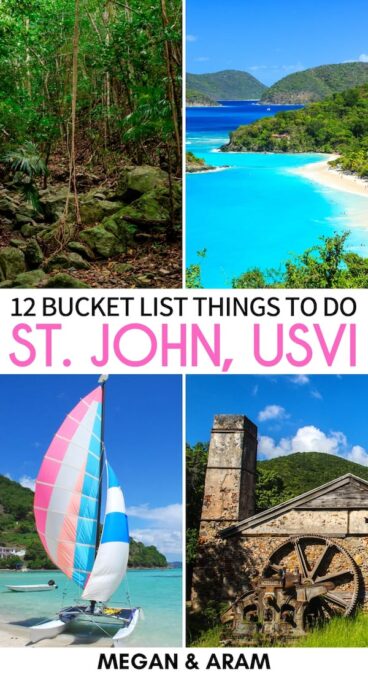 Are you planning an upcoming trip to the Virgin Islands? This is a guide for things to do in St. John, one of the most beautiful places in the Caribbean! | St. John things to do | Things to do in Saint John | Places to visit in St. John | Things to do in the Virgin Islands | Virgin Islands things to do | What to do in St. John | St. John hiking trails | St. John national parks | Virgin Islands National Park | Day trips in St. John | St. John excursions | St. John tours | St. John attractions 