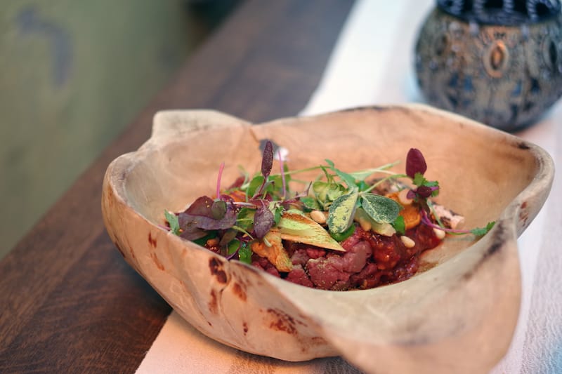 Elk carpaccio served in Estonia