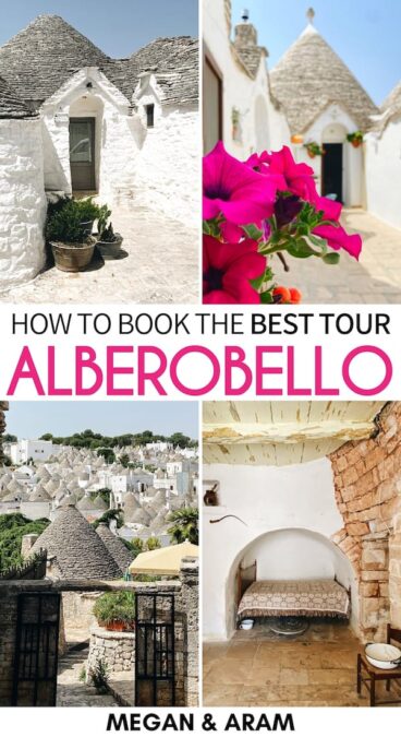 Are you looking for the best Alberobello tour? This incredible tour of Alberobello with Turisti in Puglia offers several options and is superb! Read more here! | Day trip to Alberobello | Alberobello day tour | Travel to Alberobello | Alberobello itinerary | Things to do in Alberobello | Visit Alberobello | Alberobello city tour | Puglia tour