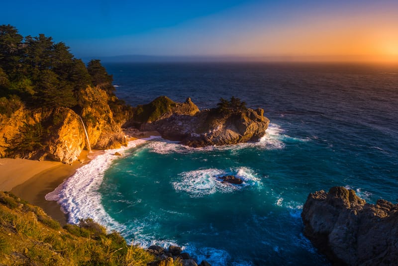 McWay Falls near Carmel - a famous CA waterfall