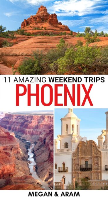 If you're looking for the best weekend trips from Phoenix, these getaways have you covered! From national parks to cities and beyond - click for more! | Arizona weekend getaways | Phoenix road trips | Weekend getaways from Phoenix | Arizona weekend getaways | AZ weekend trips | Places to visit near Phoenix | Things to do in Phoenix | Phoenix to Grand Canyon | Phoenix to Tucson | Phoenix to Monument Valley | Phoenix day trips | Phoenix to Sedona