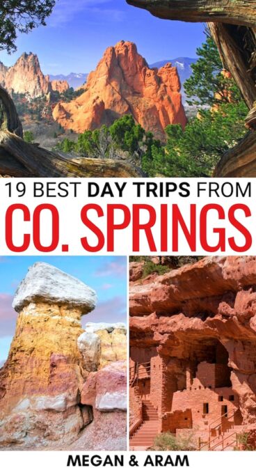 Trying to find the best day trips from Colorado Springs? These CO Springs day trips are diverse, jaw-dropping, and perfect to put on your itinerary! | Colorado springs day trips | Weekend getaways from Colorado Springs | Weekend trips from Colorado Springs | Places to visit near Colorado Springs | Garden of the Gods day trip | Pikes Peak day trip | Rocky Mountain National Park day trip | Things to do in Colorado Springs | Colorado Springs itinerary 