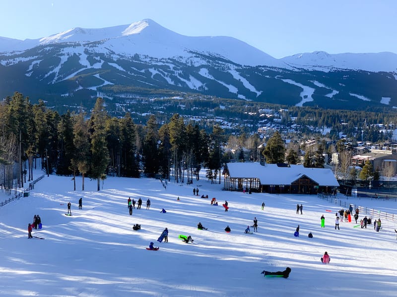 Kids sledding in Breckenridge