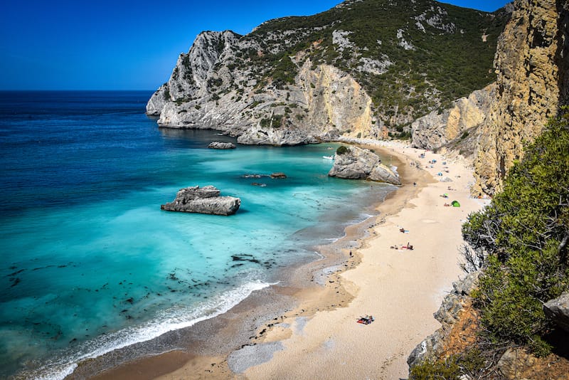 Praia Ribeira do Cavalo, a hidden beach near the town of Sesimbra