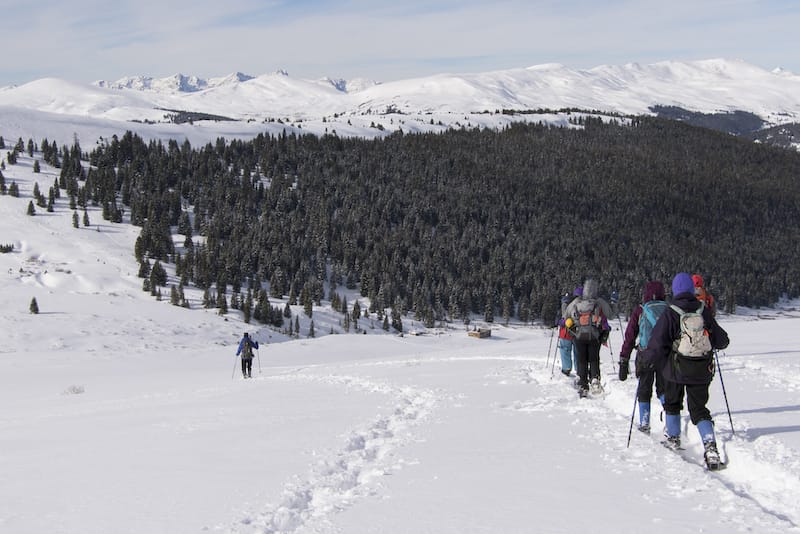 Snowshoeing in Breckenridge at Mayflower Gulch