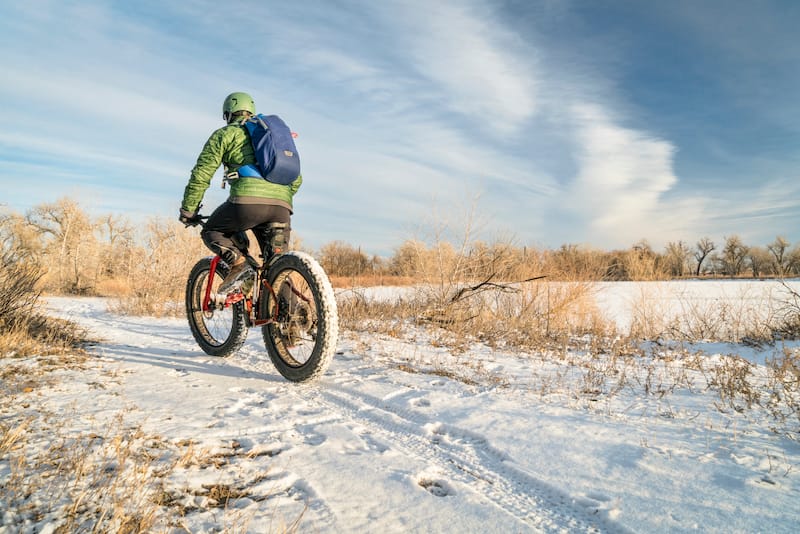 Fat biking in Colorado in winter