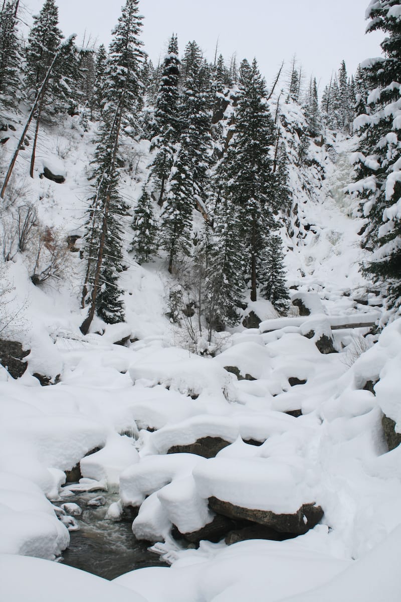 Fish Creek Falls in winter