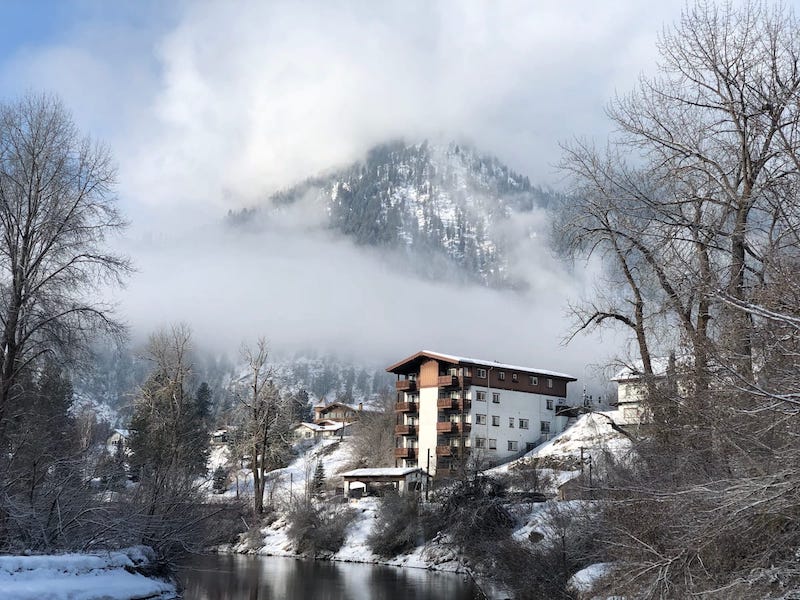 Leavenworth in winter - foggy skies