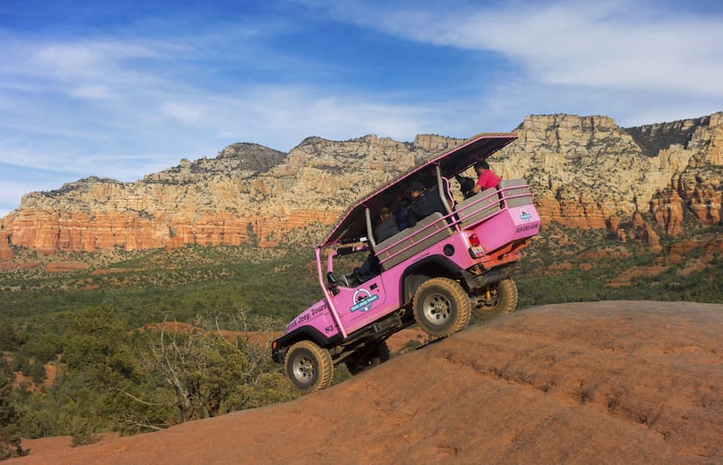 Pink Jeep Tour in Sedona in December - Autumn Sky Photography - Shutterstock.com