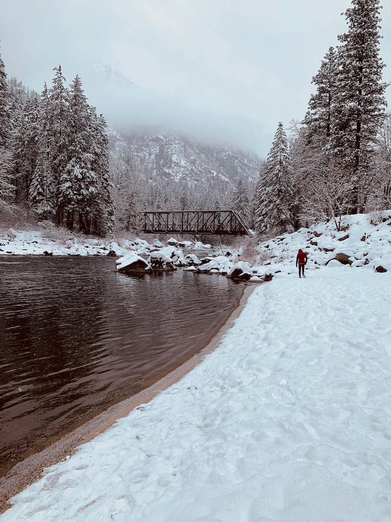 Snowshoeing in Leavenworth in winter