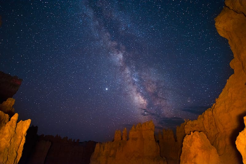 Stargazing in Bryce Canyon in early winter