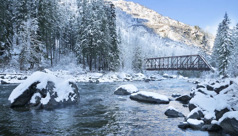 Wenatchee River in winter