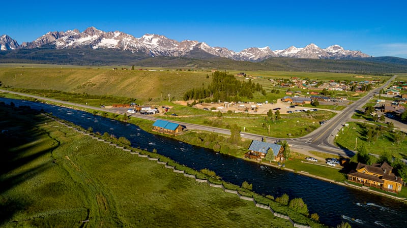 Aerial view of Stanley Idaho