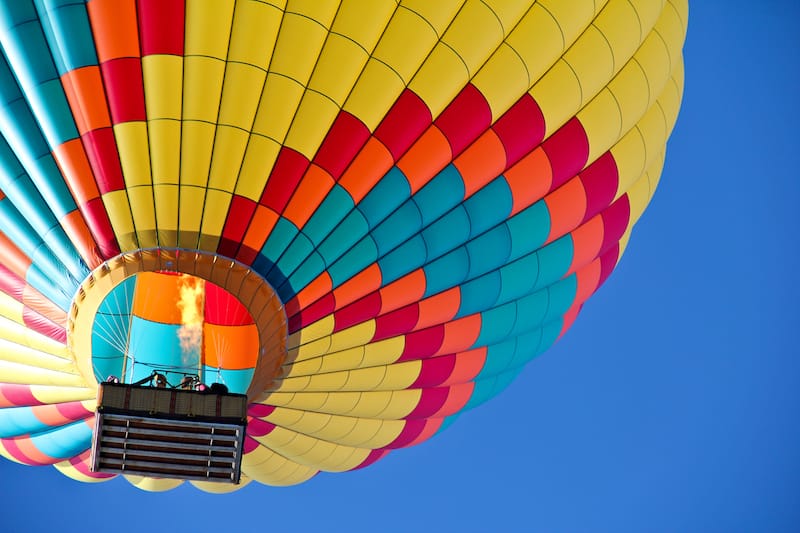 Hot air balloon in Lake Tahoe