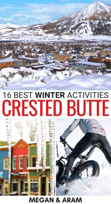 Are you looking for the best things to do in Crested Butte in winter? This guide contains the best winter activities, museums, and what to do beyond skiing! | Winter in Crested Butte | Crested Butte travel | Crested Butte itinerary | Crested Butte winter | Skiing Crested Butte | Snowshoeing Crested Butte | Snowmobiling Crested Butte | Crested Butte coffee | Crested Butte restaurants | Crested Butte hiking | Crested Butte trails | Ice Skating Crested Butte | Snowboarding Crested Butte