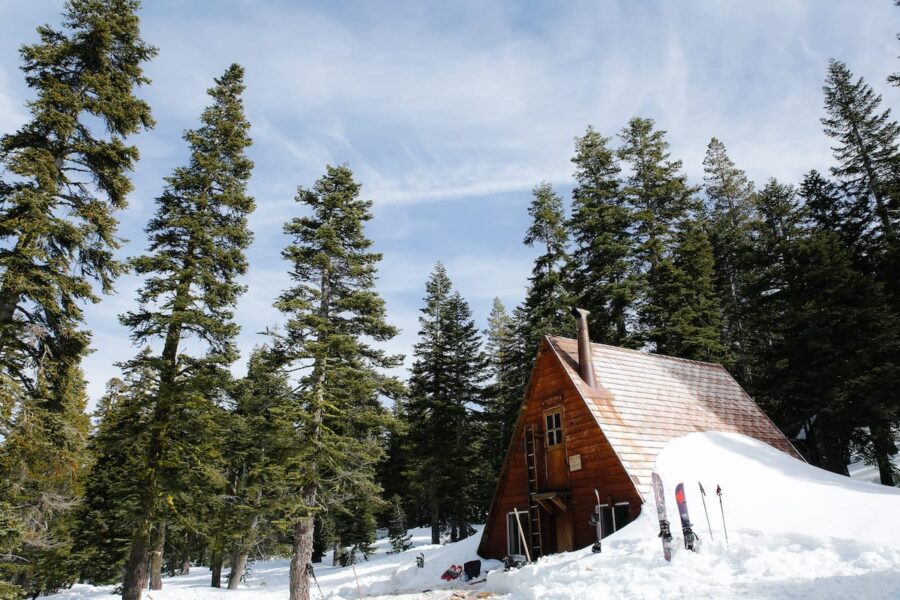 Warming hut in the forests of Lake Tahoe