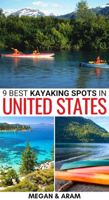 Are you looking to go kayaking in the USA? This guide covers the best spots for some USA kayaking - both coasts included! | kayak USA | USA kayak | USA boating | USA adventure travel | kayaking California | canoe USA | USA canoeing | kayaking Maine | kayaking Maryland | kayaking Utah | kayaking Tahoe | kayaking San Juan Islands | kayaking Virginia | kayaking Colorado River | kayaking Arizona | kayaking Oregon | kayaking Nevada