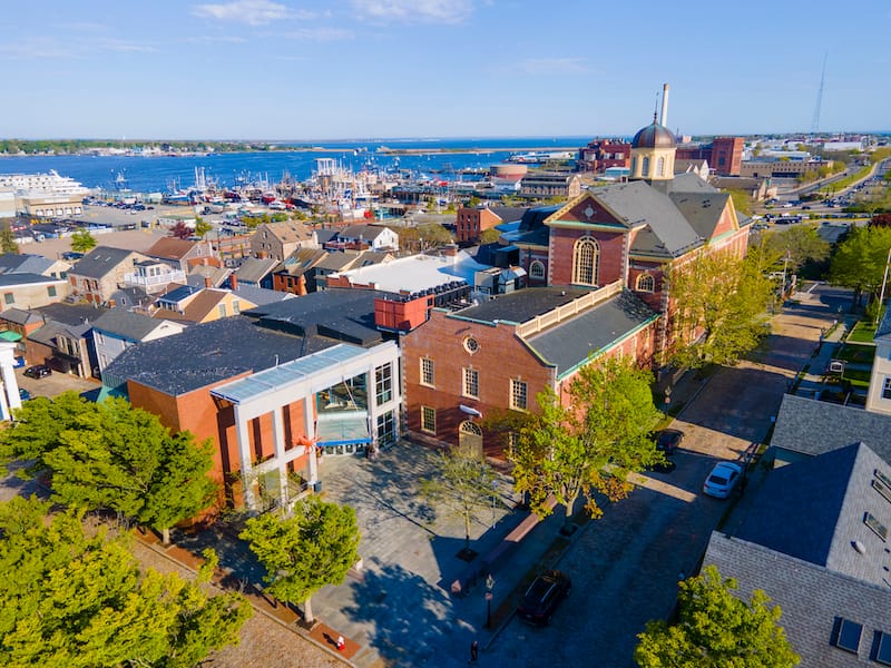 Aerial view of the New Bedford Whaling Museum