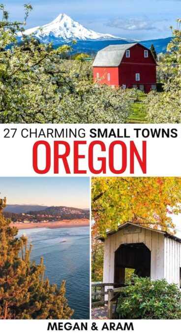 Looking for a cozy weekend getaway in Oregon? These small towns in Oregon have you covered! From seaside towns to wine country, plan your next trip with us! | Oregon small towns | Oregon coastal towns | Beach towns in Oregon | Mountain towns in Oregon | Oregon Mountain Towns | Places to visit in Oregon | Oregon itinerary | Things to do in Oregon | Oregon bucket list | Oregon road trip | Day trips from Portland | Day trips from Bend | Weekend getaways in Oregon | Romantic getaways in Oregon