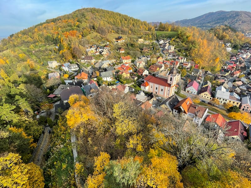 View from Trúba castle tower in Stramberk