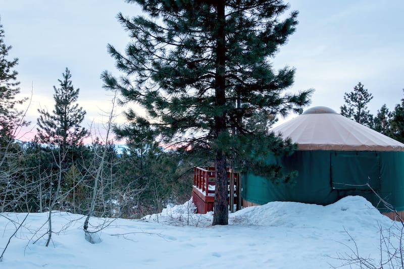 Yurt near Boise during winter