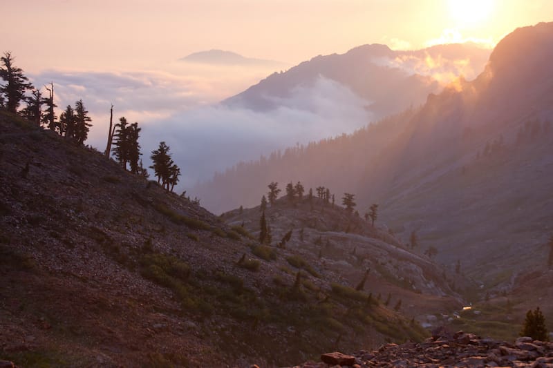 Sunset from Lower Monarch Lake