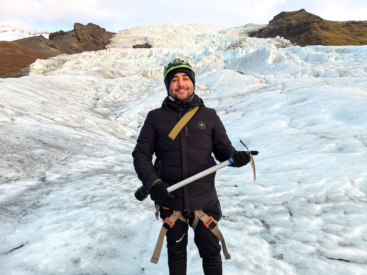 Aram on a Skaftafell Glacier Hike