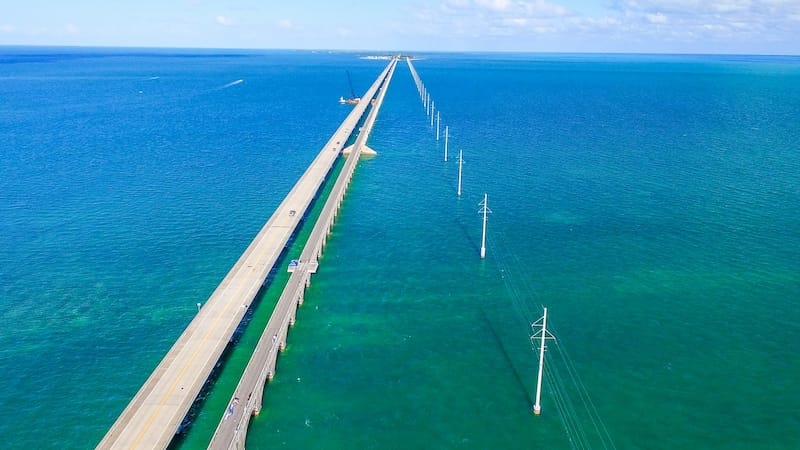 Flying over Bahia Honda State Park