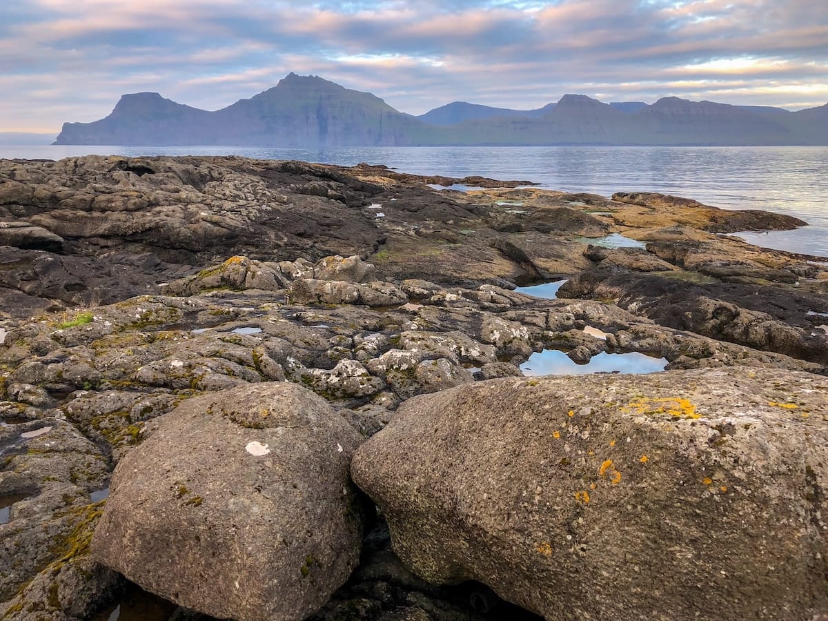 View of the sea from Gjógv village