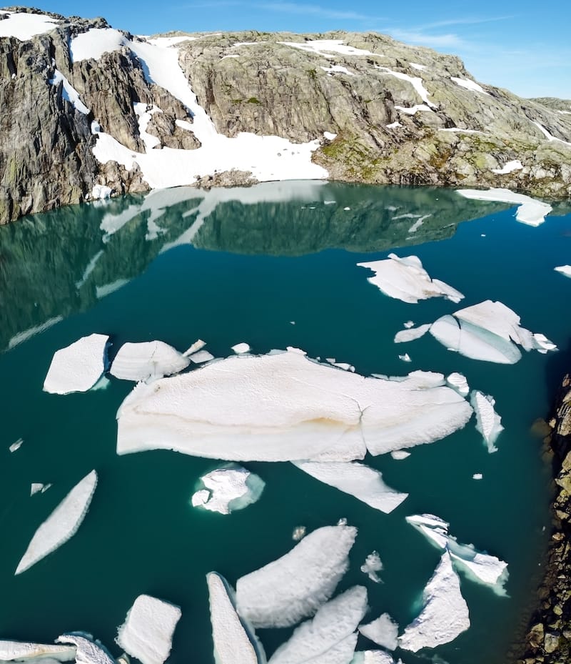 Glacier lake at Folgefonna National Park