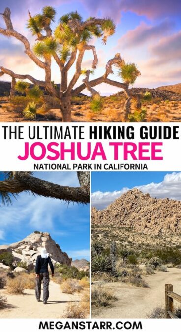 If you're looking for the best hikes in Joshua Tree National Park, this guide has you covered. These are the 9 best Joshua Tree trails for all levels of hikers! Visit California national parks | Places to visit in California | California hikes | Joshua Tree hiking | Joshua Tree Views | Things to do in Joshua Tree | Mojave Desert | Colorado Desert | Trails in Joshua Tree | Hiking in Joshua Tree | Joshua Tree hiking trails
