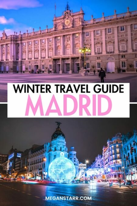 Looking to take a trip to Madrid in winter this year? This travel guide will help you plan your trip! From the best things to do during winter in Madrid, Spain to where to stay and eat... I have covered it all. You will also find information about the weather and best seasonal activities inside. Click to learn more.

Madrid in winter | Winter in Madrid | Winter trip to Madrid | Madrid winter vacation | Winter vacation in Madrid | Things to do in Madrid in winter | What to do in Madrid | Madrid itinerary | Madrid in November | Madrid in December | Christmas in Madrid | New Years in Madrid | Madrid in January | Madrid in February | Madrid in March | Madrid winter tours