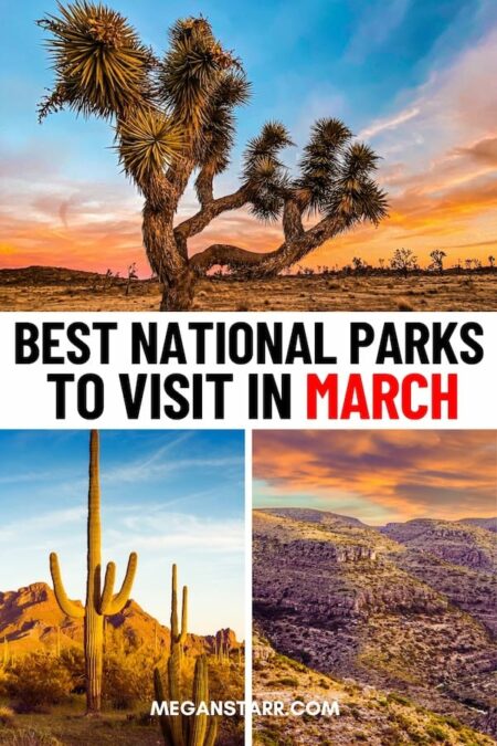 15 Best National Parks to Visit in March (+ Spring Tips): Are you looking for the best national parks to visit in March? This guide details fifteen great US National Parks to visit in March and gives many spring tips. | Places to visit in USA | USA National Parks | America National Parks | Arches National Park | Alaska National Parks | Shenandoah spring | National Parks to visit in spring | USA spring | Nationa parks March 