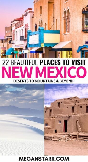 Are you planning a trip to the southwest and looking for the best places to visit in New Mexico? From Taos to White Sands... these are the best destinations in NM! | Visit New Mexico | Destinations in New Mexico | Places in New Mexico | National Parks New Mexico | Southwest USA | Albuquerque | Taos | Chaco Canyon | Carlsbad Caverns | Things to see in New Mexico | Things to do in New Mexico | Travel to New Mexico | New Mexico photography | Santa Fe | Roswell