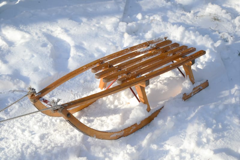 Sledding during winter in Bergen