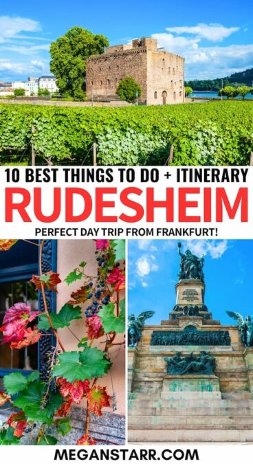 Are you planning a trip to the Rheingau and are looking for the best things to do in Rudesheim? This travel guide tells you what to do, where to eat, and more! | What to do in Rudesheim | Rudesheim am Rhein | Rudesheimer Kaffee | Germany wine | Rhine Valley | Visit Rudesheim | Travel to Rudesheim | Frankfurt day trips | Places to visit in Germany | Rudesheim Germany 