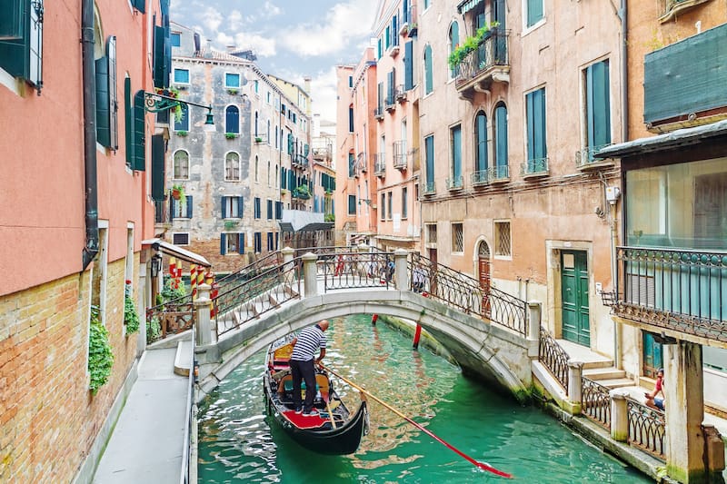 The famous canals of Venice