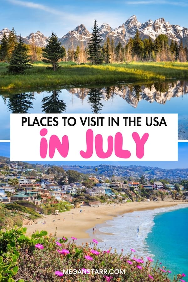 Looking for the best places to visit in the USA in July for your upcoming trip? These destinations are some of the best during summer in the US and will inspire you to go travel! | July in USA | USA in summer | Summer in USA | America in July | Chicago in July | NYC in July | 4th of July in the USA | Boston in July | Virginia in July | Arizona in July | Where to travel in July | Oregon in July | Colorado in July | California in July | South Carolina in July | Michigan in July