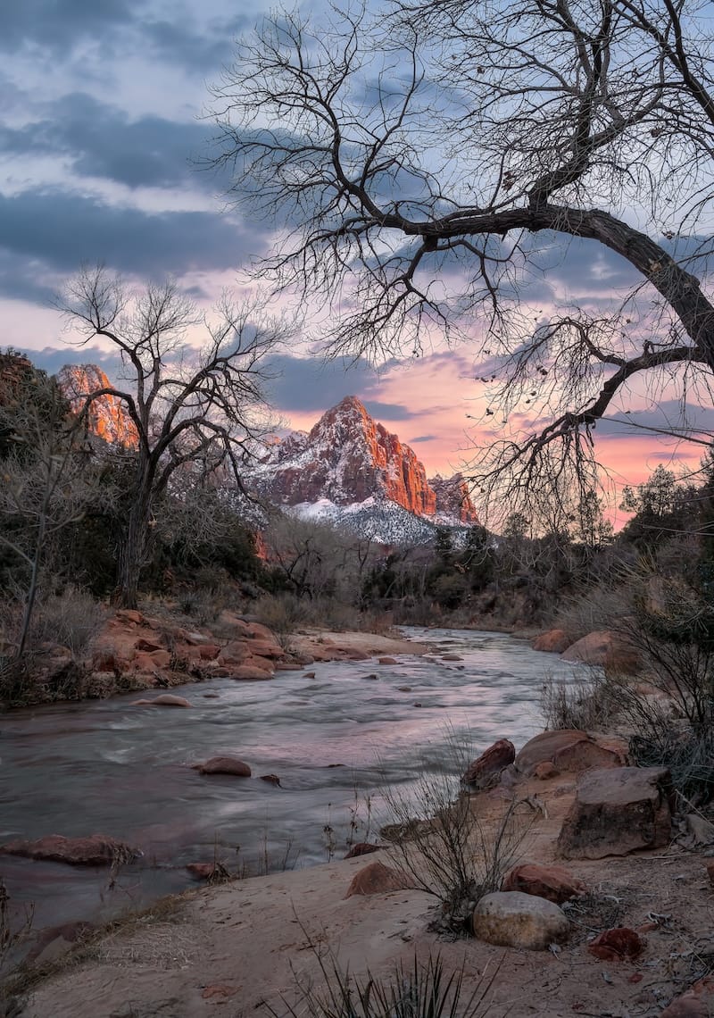 Watchman Peak in winter
