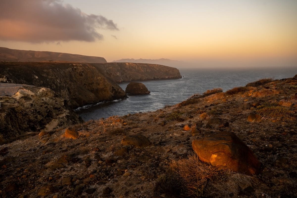 Cavern Point Loop Trail at golden hour