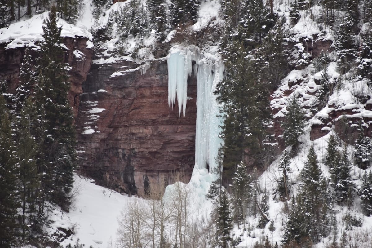 Frozen waterfall around Telluride