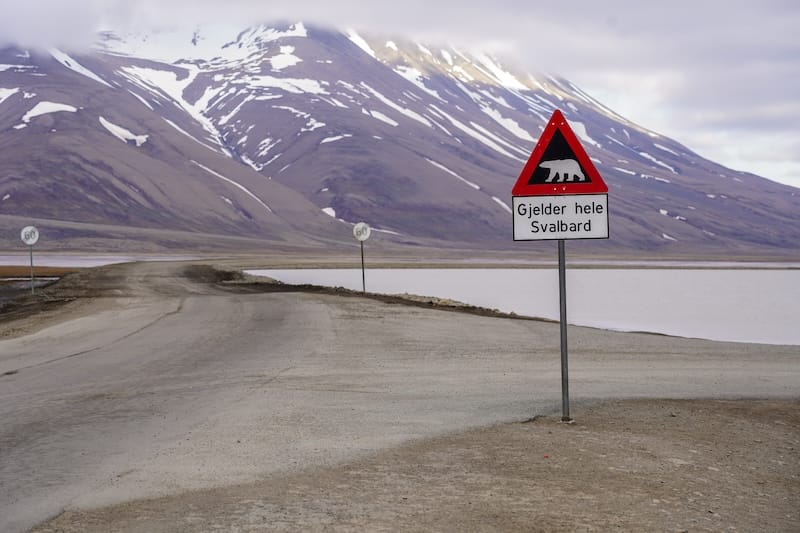 A road outside of Longyearbyen center