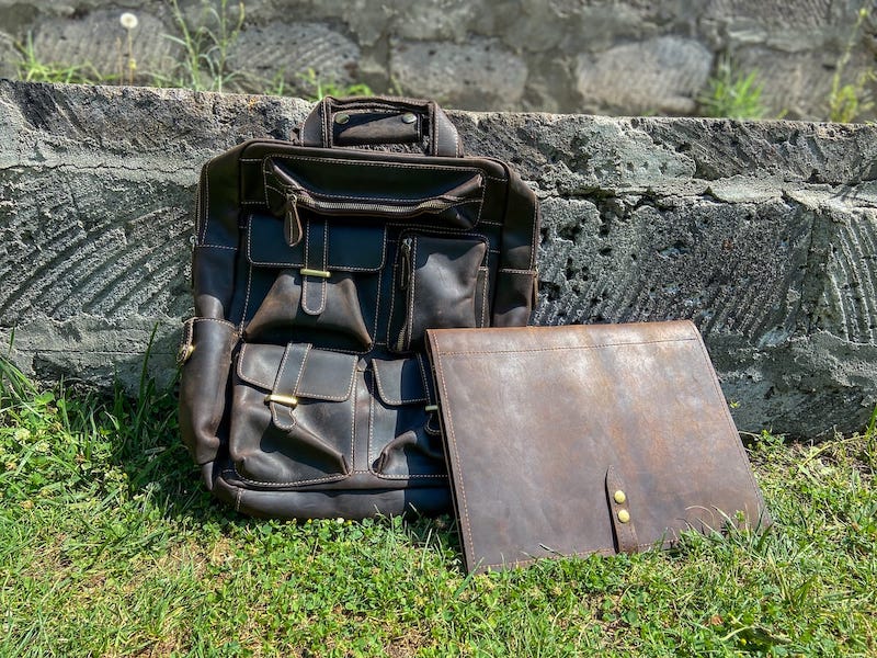 Leather NEO Backpack and Laptop Case