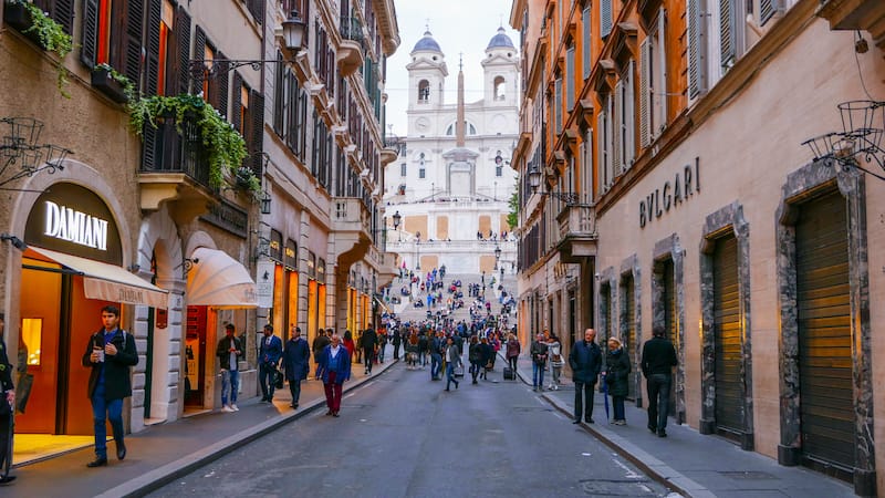 Around Spanish Square in Rome - 4kclips - Shutterstock