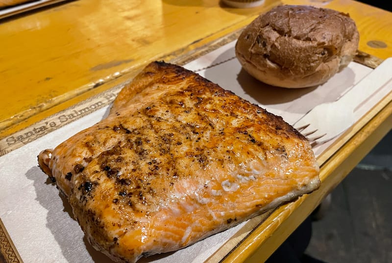 Delicious salmon at Santa Claus Village